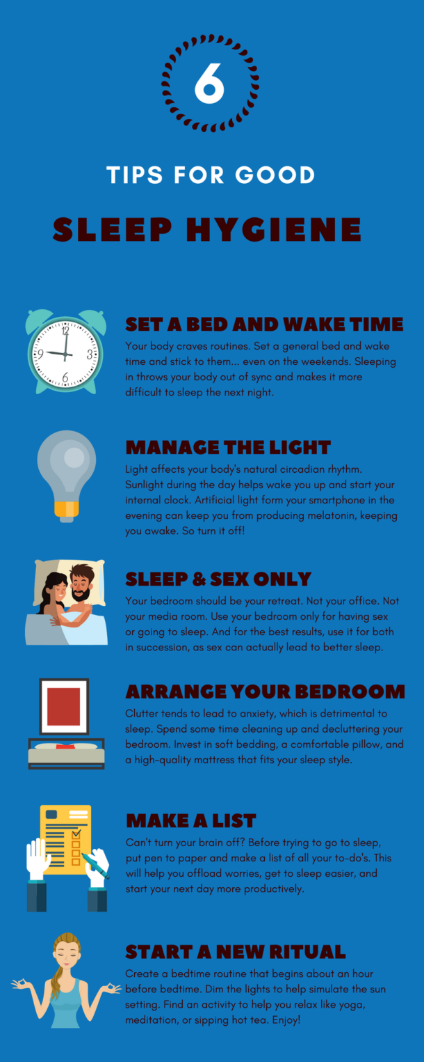 sleep hygiene tips infographic | SleepZoo